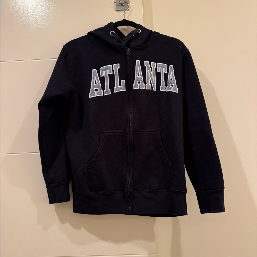 New York Popular Atlanta Zip-Up Hoodie Sweatshirt - Navy